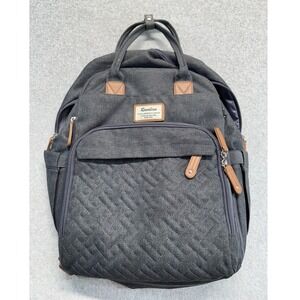 RUVALINO Diaper Bag Backpack Dark Gray Baby Travel Maternity Bag Neutral Large